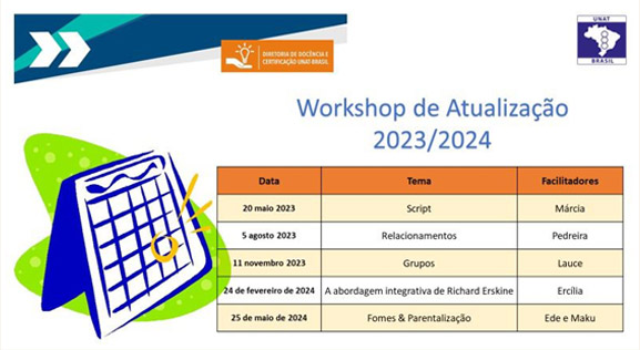 Datas dos Workshops 2023 e 2024